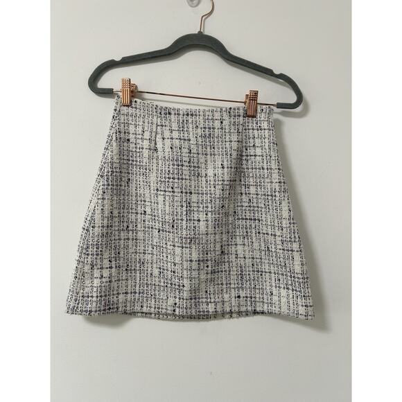 Babaton Aritzia Tweed Skirt Mini Size 2 Purple White Womens Old MOney Preppy - Picture 1 of 9
